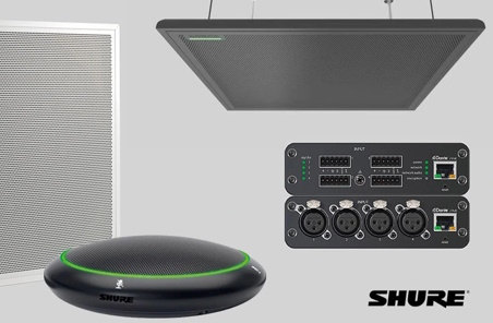 Shure brand table and ceiling microphones