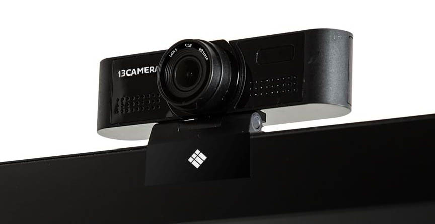 Camera for mounting on monitors for video conferencing