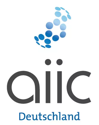 Logo des Verbandes "AIIC", dem internationalen Verband der Konferenzdolmetscherinnen