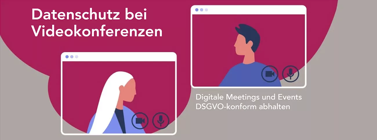 Pictogram for data protection in digital meetings according to DSGVO