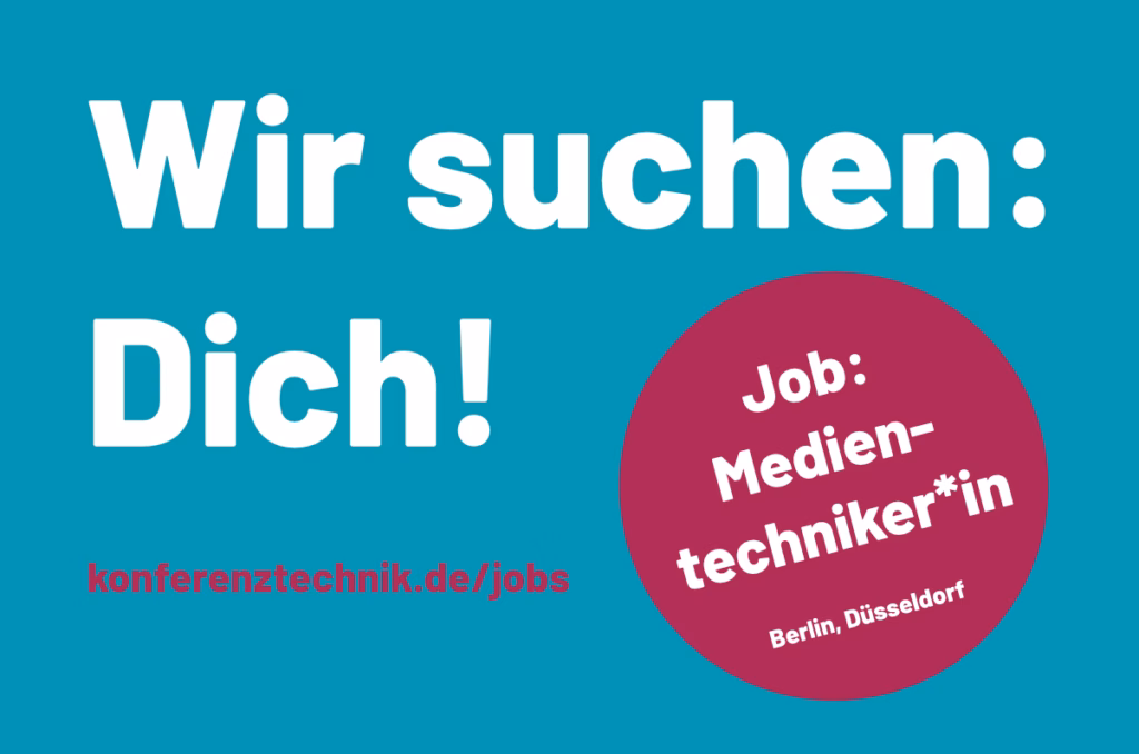 Video conferencing konferenztechnik.de Media technician wanted in Berlin or Düsseldorf at PCS.